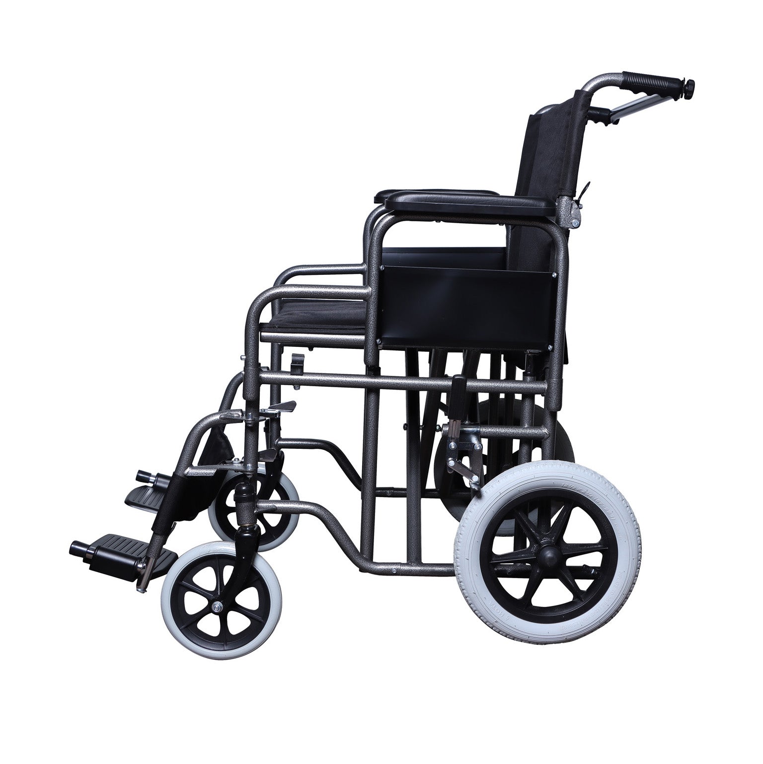 MHL 5000 B - Heavy-Duty Wheelchair With Push-Bar Handle & Compact Wheels