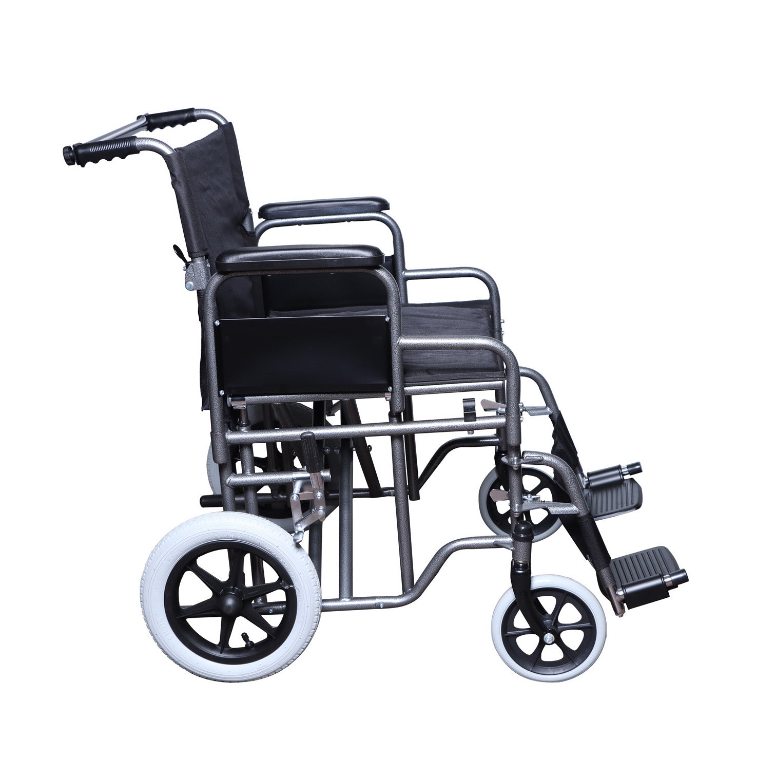 MHL 5000 B - Heavy-Duty Wheelchair With Push-Bar Handle & Compact Wheels