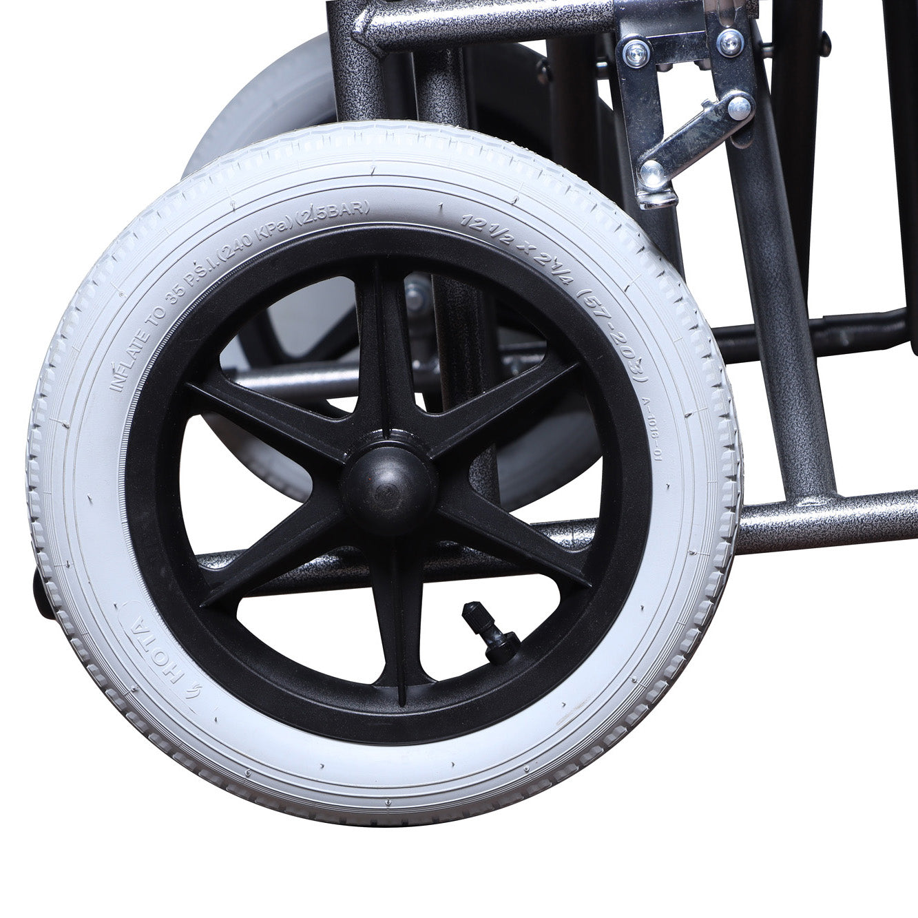 MHL 5000 B - Heavy-Duty Wheelchair With Push-Bar Handle & Compact Wheels