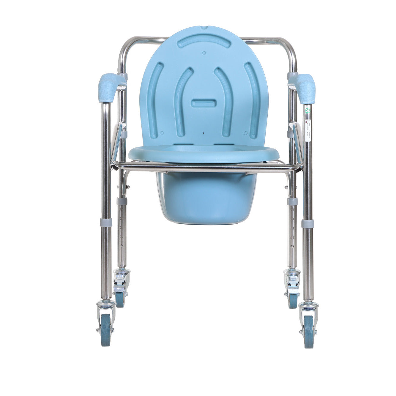 MHL 103 - Commode Chair In Stainless Steel With Wheels