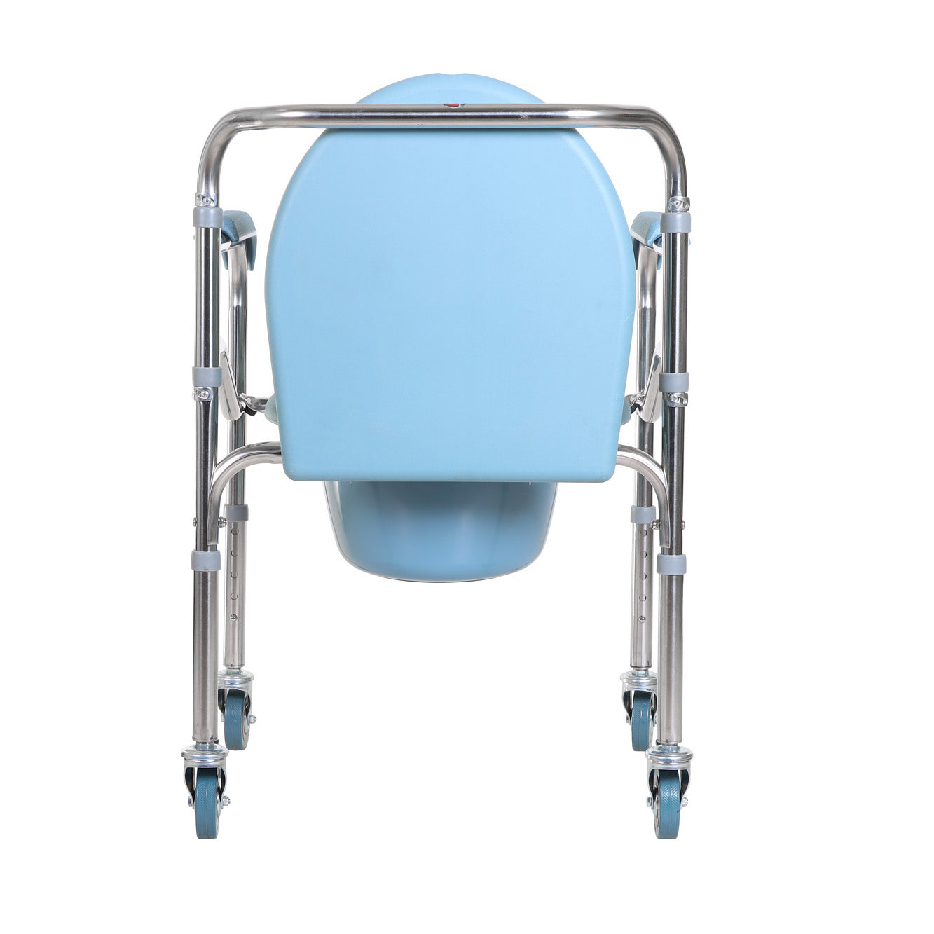 MHL 103 - Commode Chair In Stainless Steel With Wheels