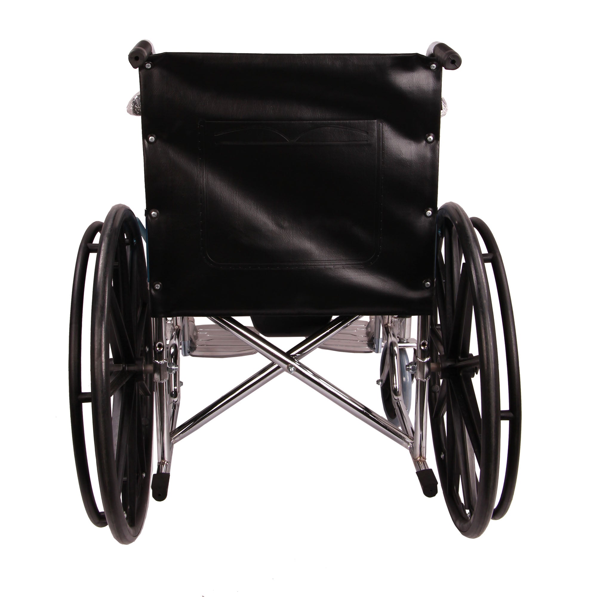 MHL 1002 C - EVA Manual Chrome Commode Wheelchair With Mag Wheels