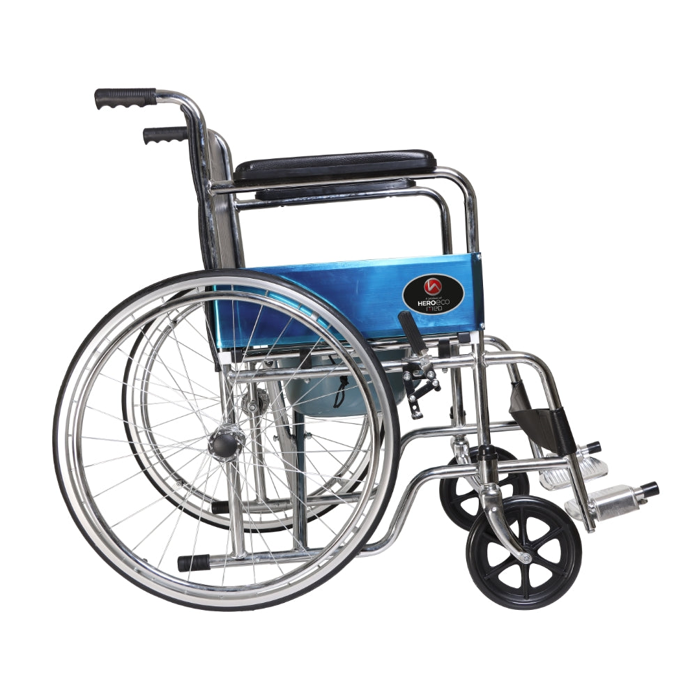 MHL 5002 C - Manual Commode Wheelchair With Cushioned Seat