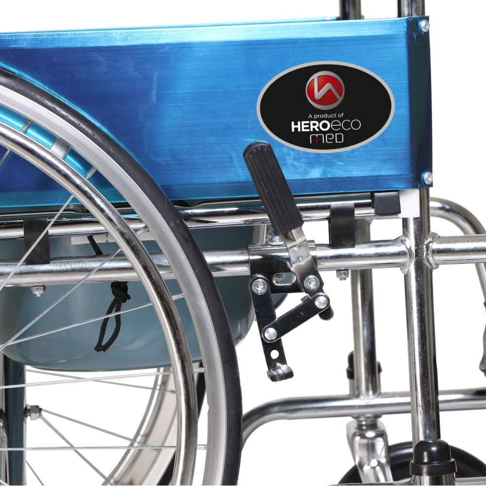 MHL 5002 C - Manual Commode Wheelchair With Cushioned Seat