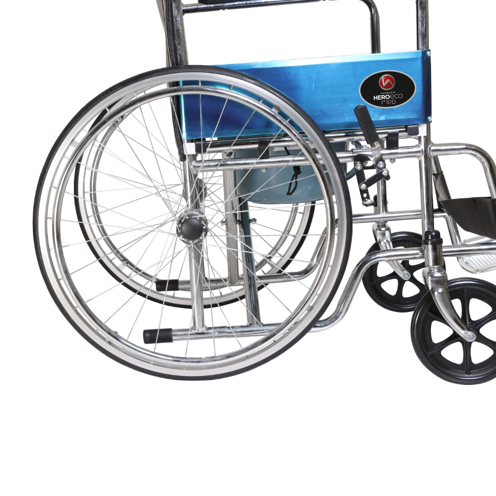 MHL 5002 C - Manual Commode Wheelchair With Cushioned Seat