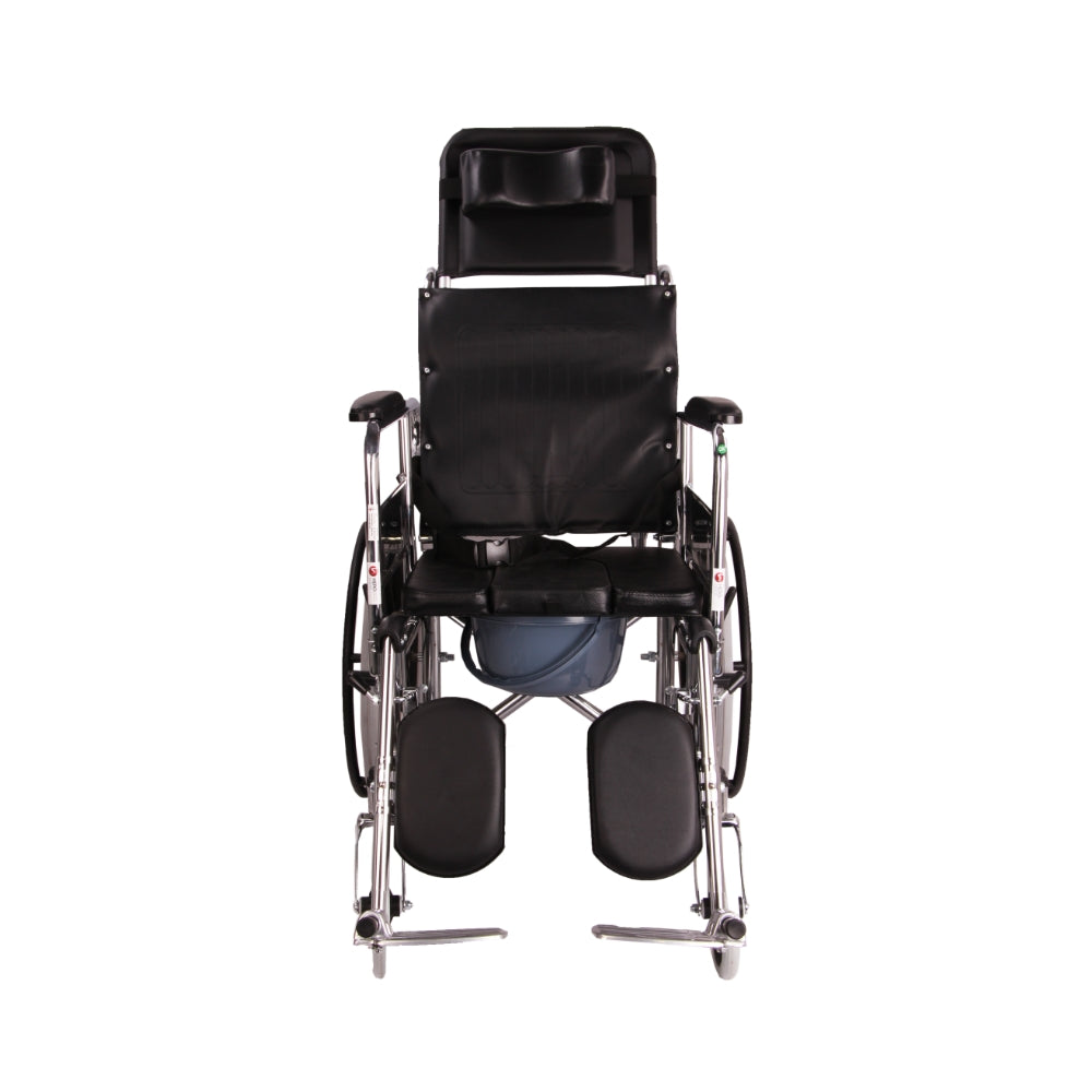 MHL 1006 PU - Manual Reclining Commode Wheel Chair