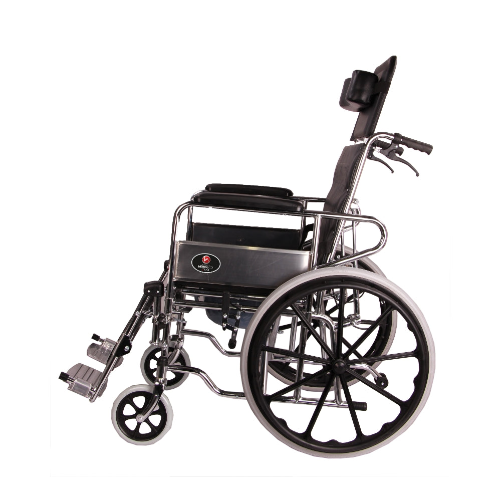 MHL 1006 PU - Manual Reclining Commode Wheel Chair