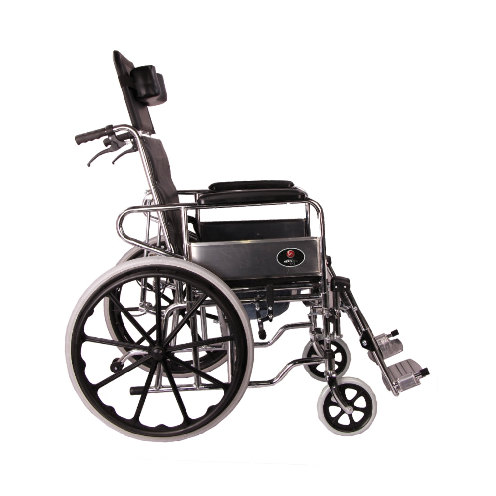 MHL 1006 PU - Manual Reclining Commode Wheel Chair