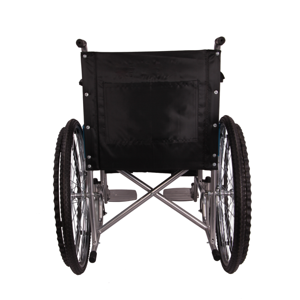 MHL 1009-Silver - Powder coated Manual Wheelchair with Metallic Footrest