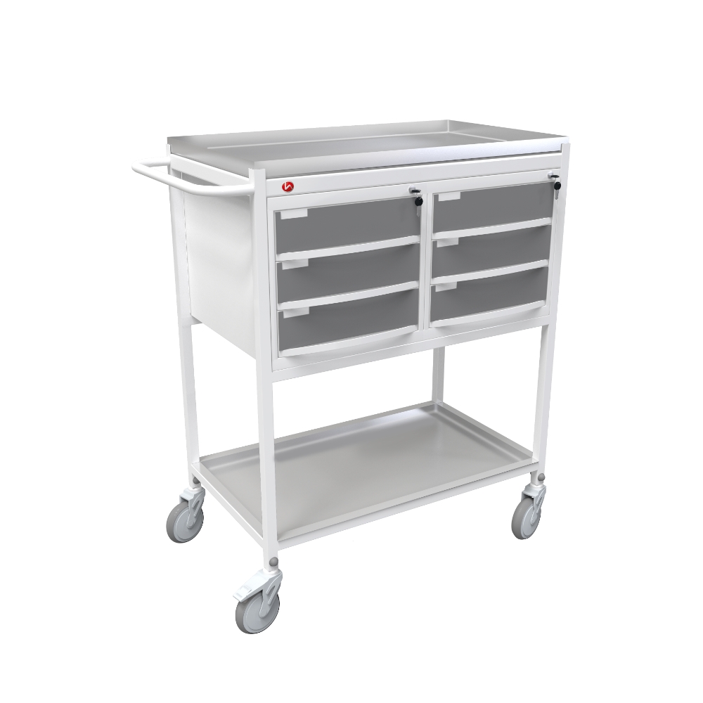 HEM CC-221 medicine trolley – 6 molded drawers